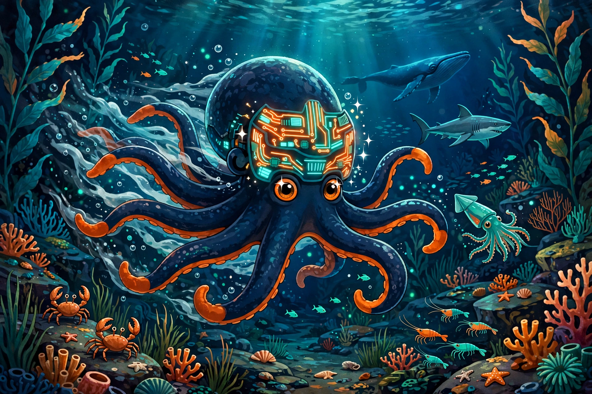 Nightstone jetting through a vibrant underwater world full of sea life
